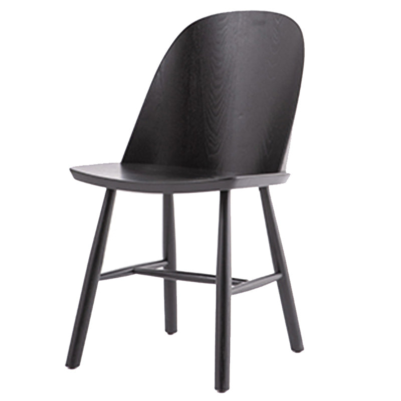 Glam Style Dining Chair Solid Wood Dining Room Side Chair with Wood Legs Black 1 Piece Clearhalo ' kitchen&dining_furn' 'Dining Chairs' 'Dining Tables & Seating' 'dining_chair' 'Furniture' 'furniture_dining_chair' 'Kitchen & Dining Furniture' 'kitchen' 3671552
