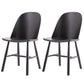 Glam Style Dining Chair Solid Wood Dining Room Side Chair with Wood Legs Black Set of 2 Clearhalo ' kitchen&dining_furn' 'Dining Chairs' 'Dining Tables & Seating' 'dining_chair' 'Furniture' 'furniture_dining_chair' 'Kitchen & Dining Furniture' 'kitchen' 3671554