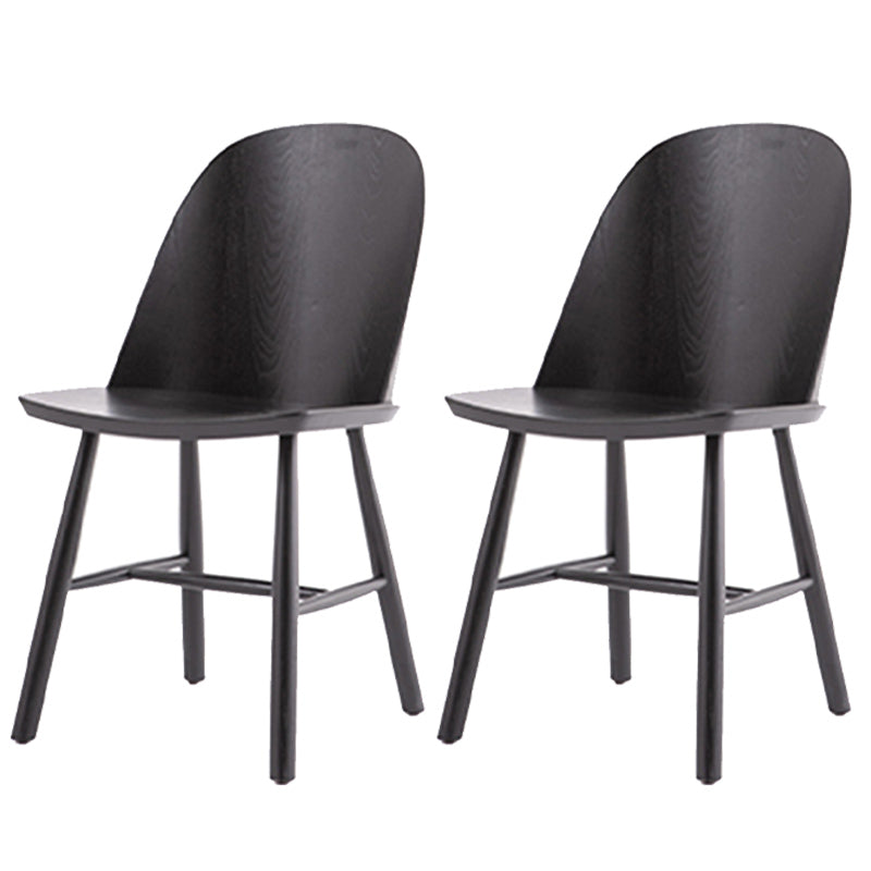 Glam Style Dining Chair Solid Wood Dining Room Side Chair with Wood Legs Black Set of 2 Clearhalo ' kitchen&dining_furn' 'Dining Chairs' 'Dining Tables & Seating' 'dining_chair' 'Furniture' 'furniture_dining_chair' 'Kitchen & Dining Furniture' 'kitchen' 3671554