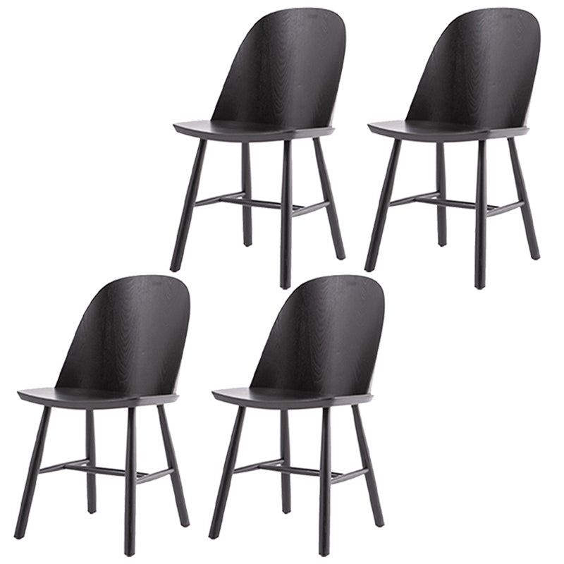 Glam Style Dining Chair Solid Wood Dining Room Side Chair with Wood Legs Black Set of 4 Clearhalo ' kitchen&dining_furn' 'Dining Chairs' 'Dining Tables & Seating' 'dining_chair' 'Furniture' 'furniture_dining_chair' 'Kitchen & Dining Furniture' 'kitchen' 3671556