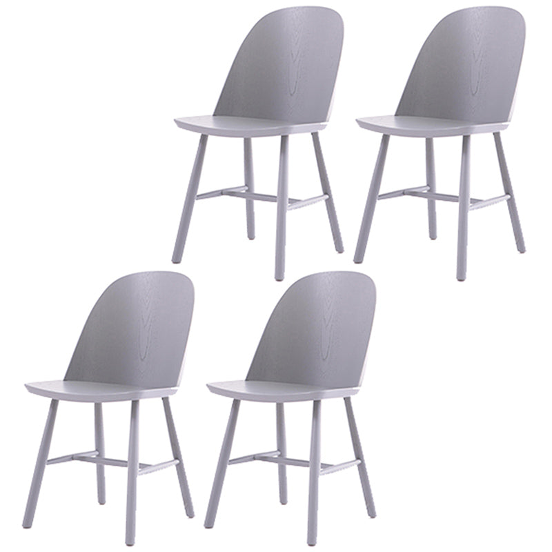 Glam Style Dining Chair Solid Wood Dining Room Side Chair with Wood Legs Grey Set of 4 Clearhalo ' kitchen&dining_furn' 'Dining Chairs' 'Dining Tables & Seating' 'dining_chair' 'Furniture' 'furniture_dining_chair' 'Kitchen & Dining Furniture' 'kitchen' 3671562
