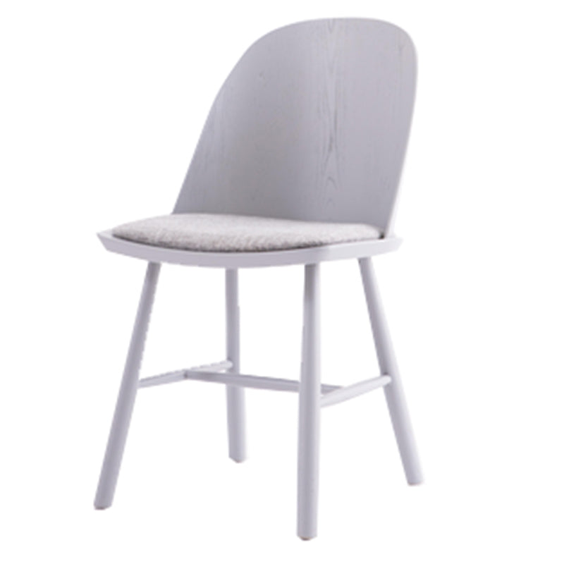 Glam Style Dining Chair Solid Wood Dining Room Side Chair with Wood Legs Light Gray 1 Piece Clearhalo ' kitchen&dining_furn' 'Dining Chairs' 'Dining Tables & Seating' 'dining_chair' 'Furniture' 'furniture_dining_chair' 'Kitchen & Dining Furniture' 'kitchen' 3671564