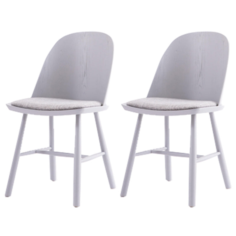 Glam Style Dining Chair Solid Wood Dining Room Side Chair with Wood Legs Light Gray Set of 2 Clearhalo ' kitchen&dining_furn' 'Dining Chairs' 'Dining Tables & Seating' 'dining_chair' 'Furniture' 'furniture_dining_chair' 'Kitchen & Dining Furniture' 'kitchen' 3671566