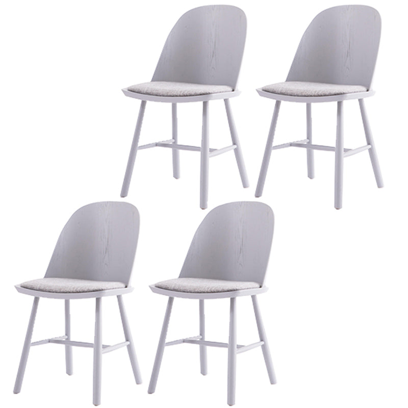 Glam Style Dining Chair Solid Wood Dining Room Side Chair with Wood Legs Light Gray Set of 4 Clearhalo ' kitchen&dining_furn' 'Dining Chairs' 'Dining Tables & Seating' 'dining_chair' 'Furniture' 'furniture_dining_chair' 'Kitchen & Dining Furniture' 'kitchen' 3671569