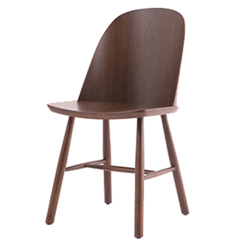 Glam Style Dining Chair Solid Wood Dining Room Side Chair with Wood Legs Walnut 1 Piece Clearhalo ' kitchen&dining_furn' 'Dining Chairs' 'Dining Tables & Seating' 'dining_chair' 'Furniture' 'furniture_dining_chair' 'Kitchen & Dining Furniture' 'kitchen' 3671570