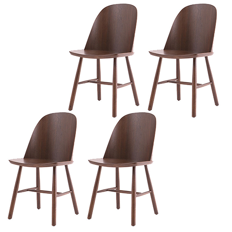 Glam Style Dining Chair Solid Wood Dining Room Side Chair with Wood Legs Walnut Set of 4 Clearhalo ' kitchen&dining_furn' 'Dining Chairs' 'Dining Tables & Seating' 'dining_chair' 'Furniture' 'furniture_dining_chair' 'Kitchen & Dining Furniture' 'kitchen' 3671572