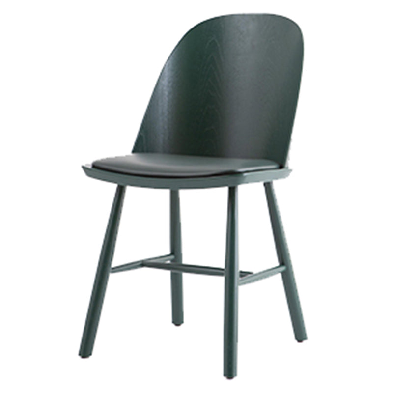 Glam Style Dining Chair Solid Wood Dining Room Side Chair with Wood Legs Blackish Green 1 Piece Clearhalo ' kitchen&dining_furn' 'Dining Chairs' 'Dining Tables & Seating' 'dining_chair' 'Furniture' 'furniture_dining_chair' 'Kitchen & Dining Furniture' 'kitchen' 3671573