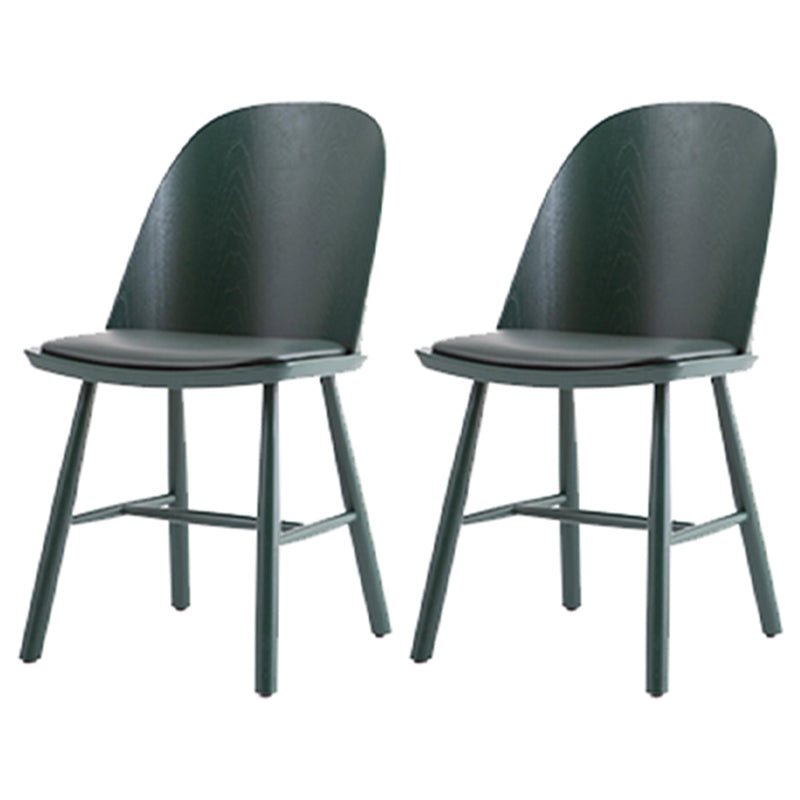 Glam Style Dining Chair Solid Wood Dining Room Side Chair with Wood Legs Blackish Green Set of 2 Clearhalo ' kitchen&dining_furn' 'Dining Chairs' 'Dining Tables & Seating' 'dining_chair' 'Furniture' 'furniture_dining_chair' 'Kitchen & Dining Furniture' 'kitchen' 3671574
