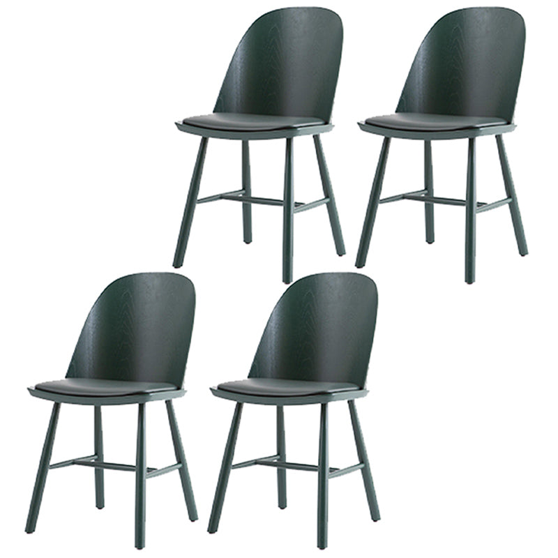 Glam Style Dining Chair Solid Wood Dining Room Side Chair with Wood Legs Blackish Green Set of 4 Clearhalo ' kitchen&dining_furn' 'Dining Chairs' 'Dining Tables & Seating' 'dining_chair' 'Furniture' 'furniture_dining_chair' 'Kitchen & Dining Furniture' 'kitchen' 3671575