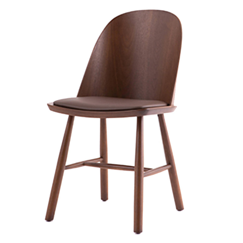 Glam Style Dining Chair Solid Wood Dining Room Side Chair with Wood Legs Brown 1 Piece Clearhalo ' kitchen&dining_furn' 'Dining Chairs' 'Dining Tables & Seating' 'dining_chair' 'Furniture' 'furniture_dining_chair' 'Kitchen & Dining Furniture' 'kitchen' 3671579