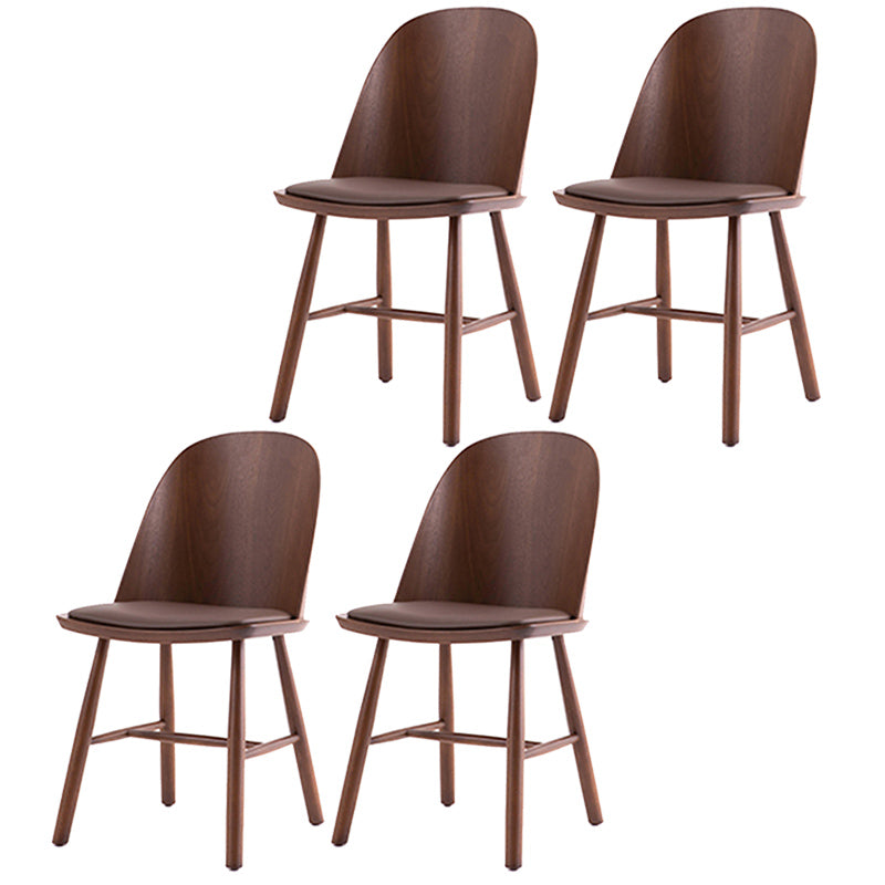 Glam Style Dining Chair Solid Wood Dining Room Side Chair with Wood Legs Brown Set of 4 Clearhalo ' kitchen&dining_furn' 'Dining Chairs' 'Dining Tables & Seating' 'dining_chair' 'Furniture' 'furniture_dining_chair' 'Kitchen & Dining Furniture' 'kitchen' 3671581