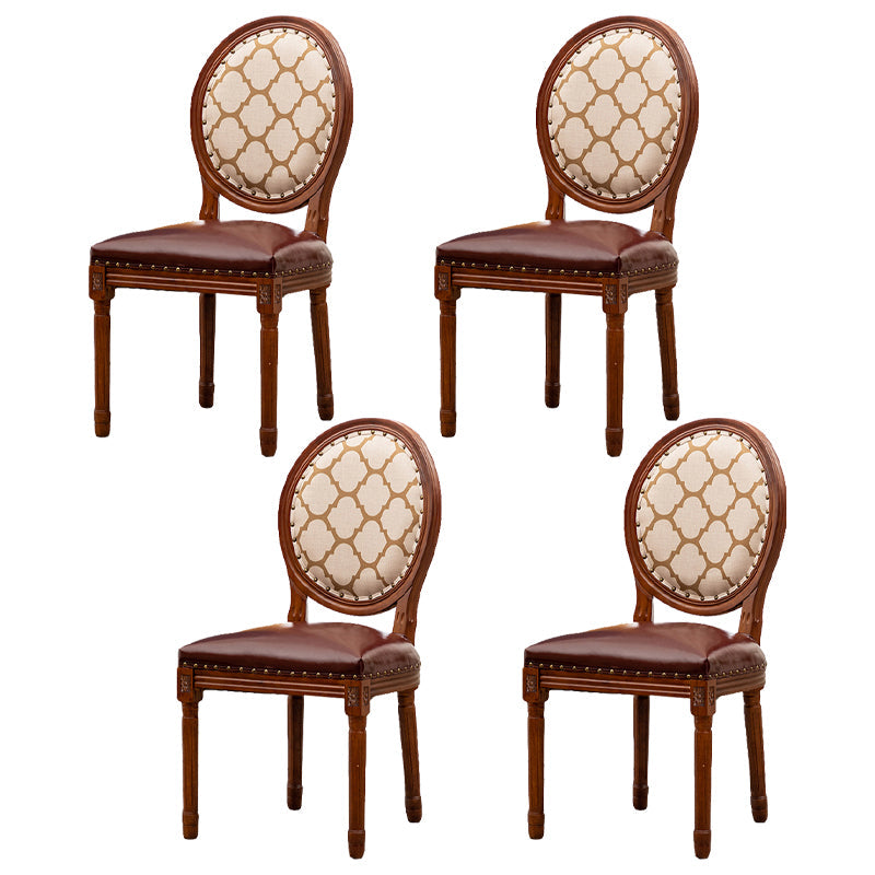 Wooden Dining Side Chairs Victorian Style King Louis Back Side Chair, 20'' Wide Brown 4 Piece Set Clearhalo ' kitchen&dining_furn' 'Dining Chairs' 'Dining Tables & Seating' 'dining_chair' 'furn' 'furn_dining_chair' 'Furniture' 'furniture_dining_chair' 'Kitchen & Dining Furniture' 'kitchen' 3671595