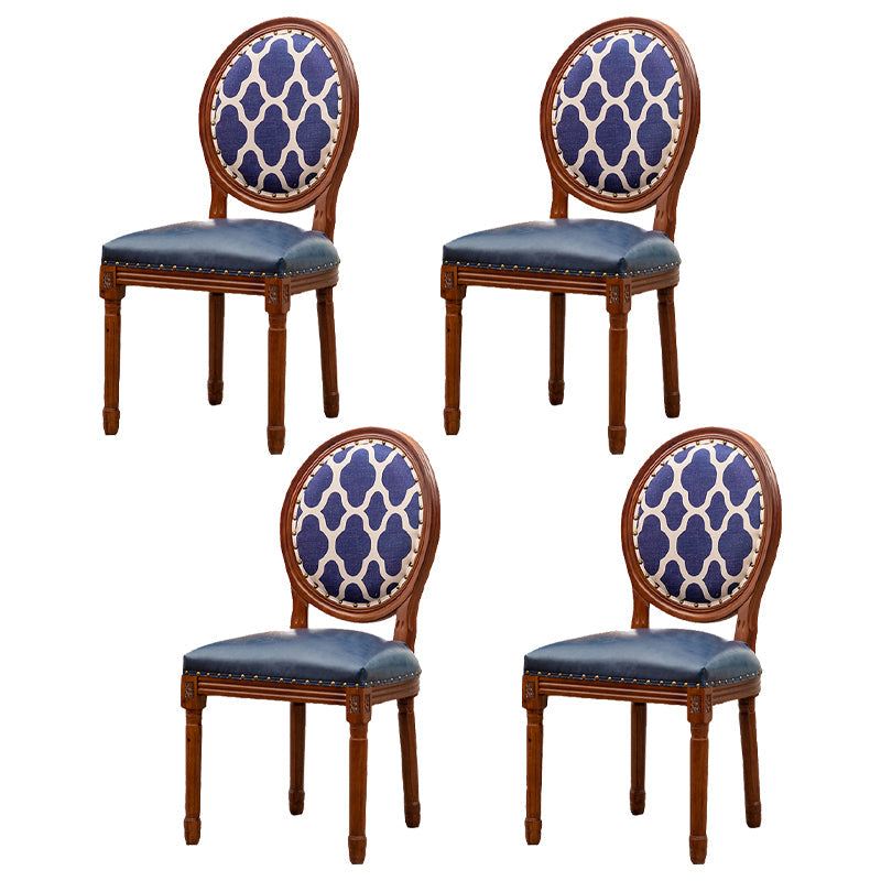 Wooden Dining Side Chairs Victorian Style King Louis Back Side Chair, 20'' Wide Blue 4 Piece Set Clearhalo ' kitchen&dining_furn' 'Dining Chairs' 'Dining Tables & Seating' 'dining_chair' 'furn' 'furn_dining_chair' 'Furniture' 'furniture_dining_chair' 'Kitchen & Dining Furniture' 'kitchen' 3671601
