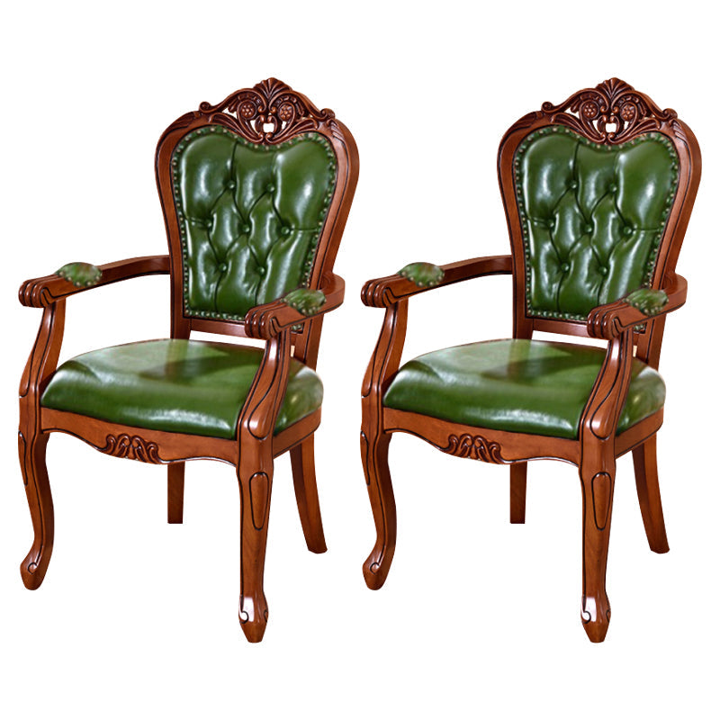 Leather High Back Dining Side Chair Kitchen Side Chair with Solid Wood Legs 2 Piece Set Clearhalo ' kitchen&dining_furn' 'Dining Chairs' 'Dining Tables & Seating' 'dining_chair' 'furn' 'furn_dining_chair' 'Furniture' 'furniture_dining_chair' 'Kitchen & Dining Furniture' 'kitchen' 3671615