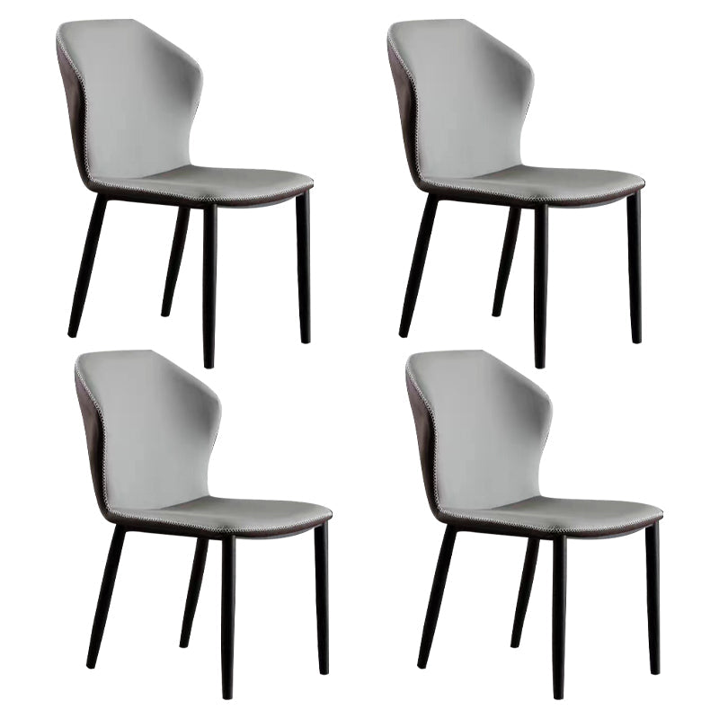 Scandinavian Home Side Chair Indoor Wingback Metal Armless Dining Room Chair Grey 4 Piece Set Clearhalo ' kitchen&dining_furn' 'Dining Chairs' 'Dining Tables & Seating' 'dining_chair' 'furn' 'furn_dining_chair' 'Furniture' 'furniture_dining_chair' 'Kitchen & Dining Furniture' 'kitchen' 3671641