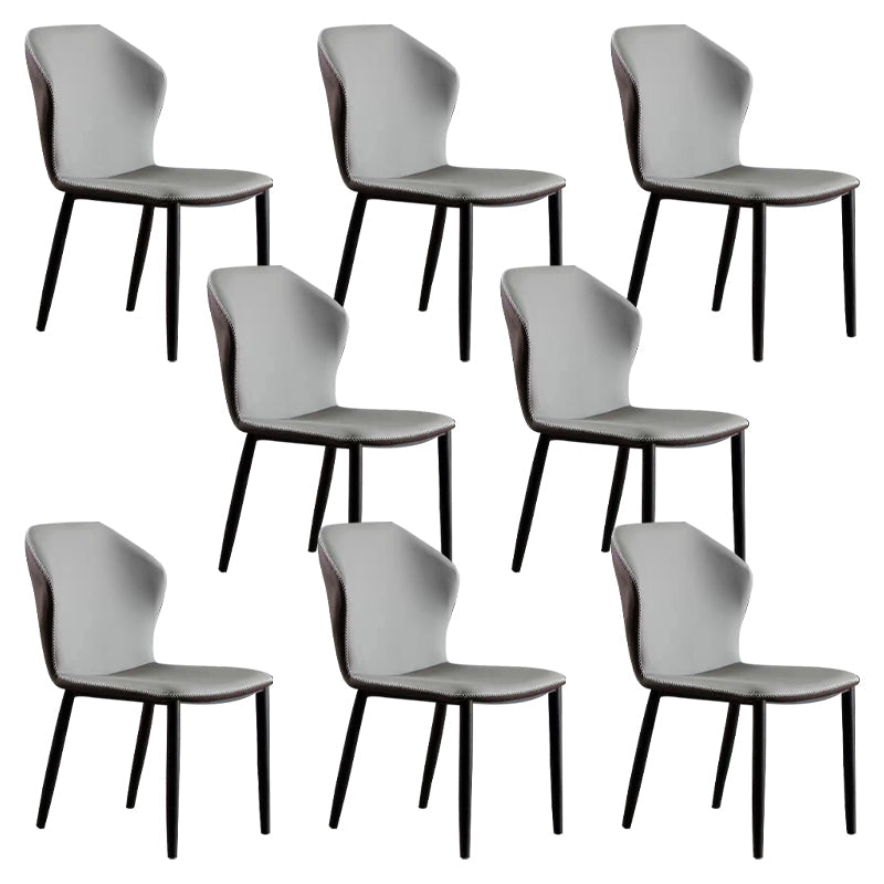 Scandinavian Home Side Chair Indoor Wingback Metal Armless Dining Room Chair Grey 8 Piece Set Clearhalo ' kitchen&dining_furn' 'Dining Chairs' 'Dining Tables & Seating' 'dining_chair' 'furn' 'furn_dining_chair' 'Furniture' 'furniture_dining_chair' 'Kitchen & Dining Furniture' 'kitchen' 3671643