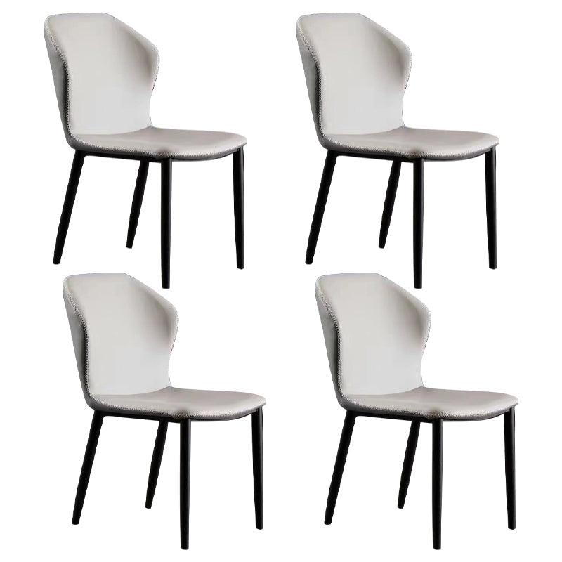 Scandinavian Home Side Chair Indoor Wingback Metal Armless Dining Room Chair Light Gray 4 Piece Set Clearhalo ' kitchen&dining_furn' 'Dining Chairs' 'Dining Tables & Seating' 'dining_chair' 'furn' 'furn_dining_chair' 'Furniture' 'furniture_dining_chair' 'Kitchen & Dining Furniture' 'kitchen' 3671644