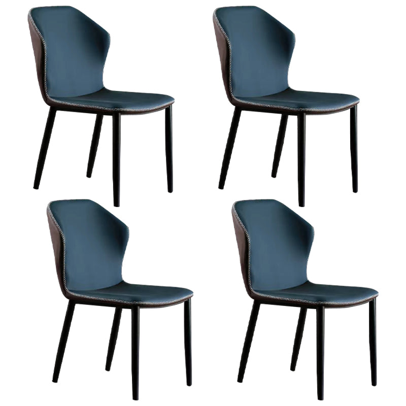 Scandinavian Home Side Chair Indoor Wingback Metal Armless Dining Room Chair Blue 4 Piece Set Clearhalo ' kitchen&dining_furn' 'Dining Chairs' 'Dining Tables & Seating' 'dining_chair' 'furn' 'furn_dining_chair' 'Furniture' 'furniture_dining_chair' 'Kitchen & Dining Furniture' 'kitchen' 3671653