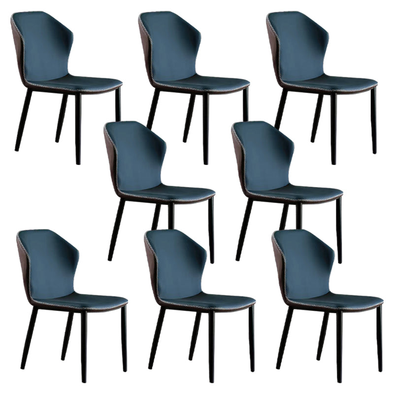 Scandinavian Home Side Chair Indoor Wingback Metal Armless Dining Room Chair Blue 8 Piece Set Clearhalo ' kitchen&dining_furn' 'Dining Chairs' 'Dining Tables & Seating' 'dining_chair' 'furn' 'furn_dining_chair' 'Furniture' 'furniture_dining_chair' 'Kitchen & Dining Furniture' 'kitchen' 3671655