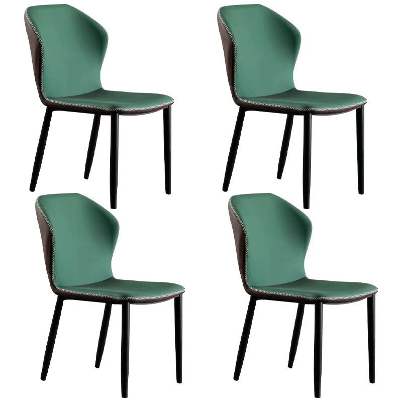 Scandinavian Home Side Chair Indoor Wingback Metal Armless Dining Room Chair Green 4 Piece Set Clearhalo ' kitchen&dining_furn' 'Dining Chairs' 'Dining Tables & Seating' 'dining_chair' 'furn' 'furn_dining_chair' 'Furniture' 'furniture_dining_chair' 'Kitchen & Dining Furniture' 'kitchen' 3671657