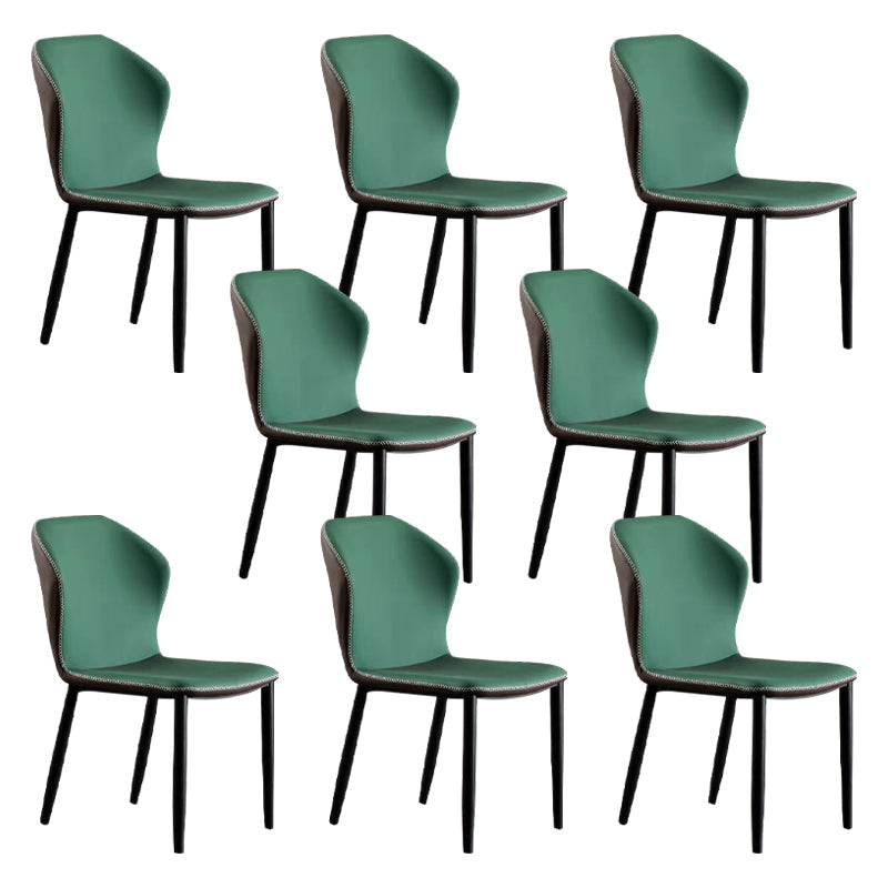 Scandinavian Home Side Chair Indoor Wingback Metal Armless Dining Room Chair Green 8 Piece Set Clearhalo ' kitchen&dining_furn' 'Dining Chairs' 'Dining Tables & Seating' 'dining_chair' 'furn' 'furn_dining_chair' 'Furniture' 'furniture_dining_chair' 'Kitchen & Dining Furniture' 'kitchen' 3671658