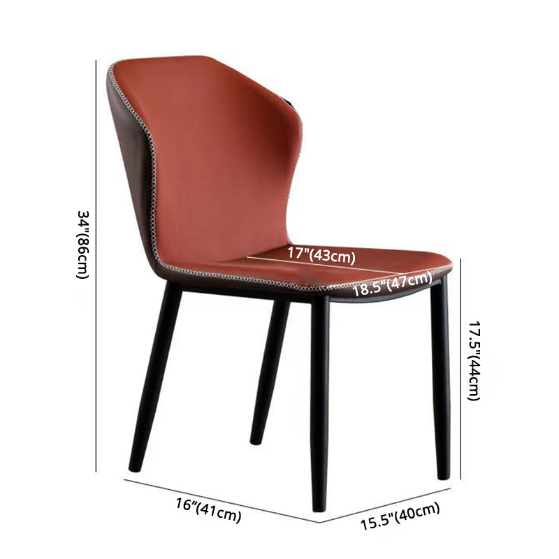 Scandinavian Home Side Chair Indoor Wingback Metal Armless Dining Room Chair Clearhalo ' kitchen&dining_furn' 'Dining Chairs' 'Dining Tables & Seating' 'dining_chair' 'furn' 'furn_dining_chair' 'Furniture' 'furniture_dining_chair' 'Kitchen & Dining Furniture' 'kitchen' 3671659