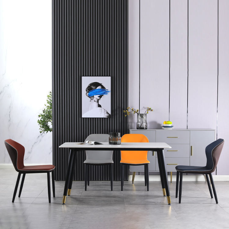 Scandinavian Home Side Chair Indoor Wingback Metal Armless Dining Room Chair Clearhalo ' kitchen&dining_furn' 'Dining Chairs' 'Dining Tables & Seating' 'dining_chair' 'furn' 'furn_dining_chair' 'Furniture' 'furniture_dining_chair' 'Kitchen & Dining Furniture' 'kitchen' 3671667