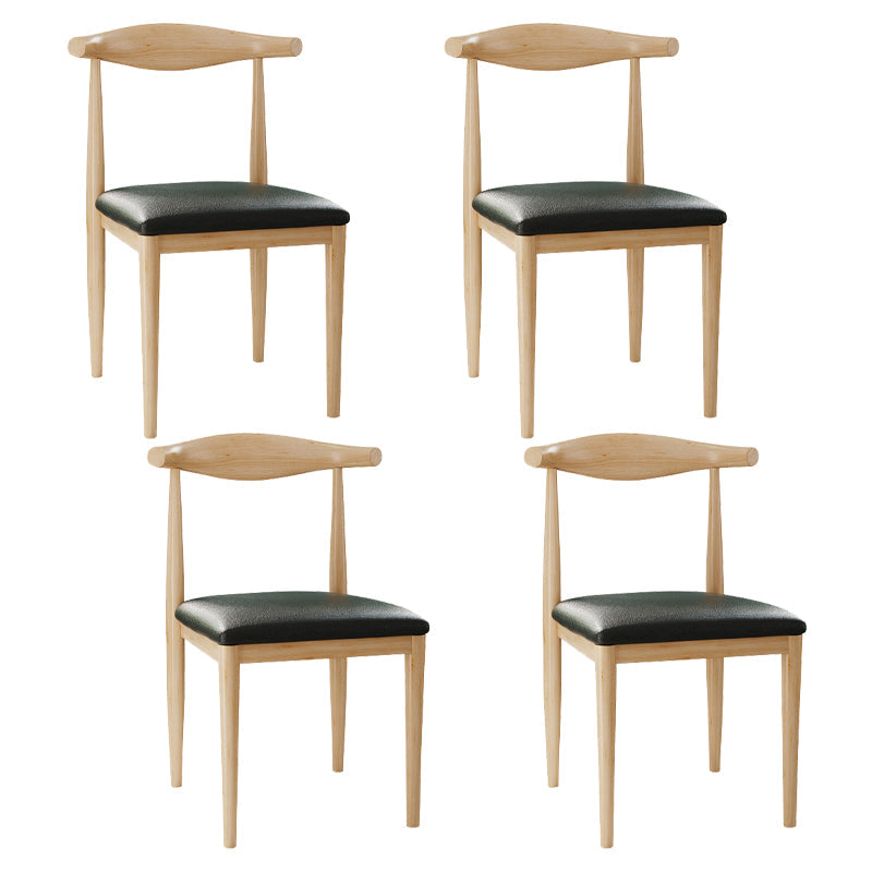 Scandinavian Side Chair Open Back Metal Upholstered Dining Room Chair for Home Black 4 Piece Set Natural Wood Clearhalo ' kitchen&dining_furn' 'Dining Chairs' 'Dining Tables & Seating' 'dining_chair' 'furn' 'furn_dining_chair' 'Furniture' 'furniture_dining_chair' 'Kitchen & Dining Furniture' 'kitchen' 3671669