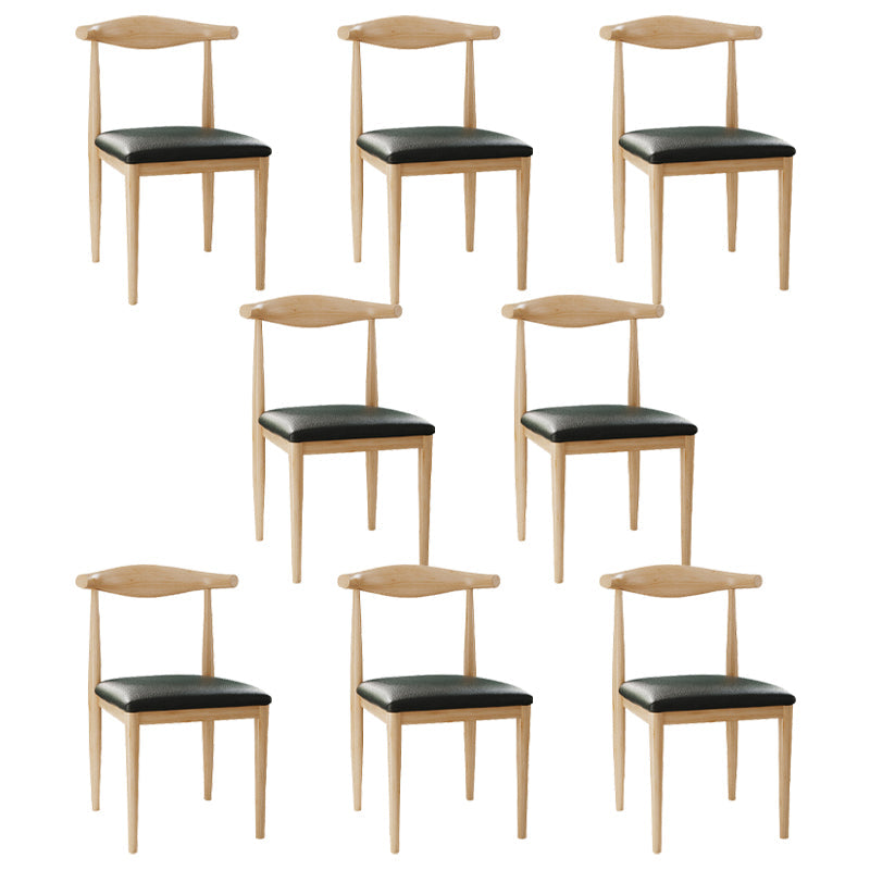 Scandinavian Side Chair Open Back Metal Upholstered Dining Room Chair for Home Black 8 Piece Set Natural Wood Clearhalo ' kitchen&dining_furn' 'Dining Chairs' 'Dining Tables & Seating' 'dining_chair' 'furn' 'furn_dining_chair' 'Furniture' 'furniture_dining_chair' 'Kitchen & Dining Furniture' 'kitchen' 3671671