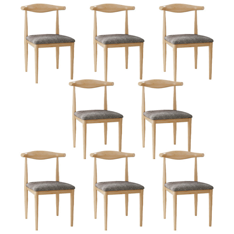 Scandinavian Side Chair Open Back Metal Upholstered Dining Room Chair for Home Grey 8 Piece Set Natural Wood Clearhalo ' kitchen&dining_furn' 'Dining Chairs' 'Dining Tables & Seating' 'dining_chair' 'furn' 'furn_dining_chair' 'Furniture' 'furniture_dining_chair' 'Kitchen & Dining Furniture' 'kitchen' 3671675