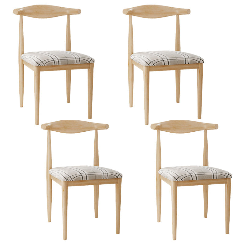 Scandinavian Side Chair Open Back Metal Upholstered Dining Room Chair for Home White 4 Piece Set Natural Wood Clearhalo ' kitchen&dining_furn' 'Dining Chairs' 'Dining Tables & Seating' 'dining_chair' 'furn' 'furn_dining_chair' 'Furniture' 'furniture_dining_chair' 'Kitchen & Dining Furniture' 'kitchen' 3671677