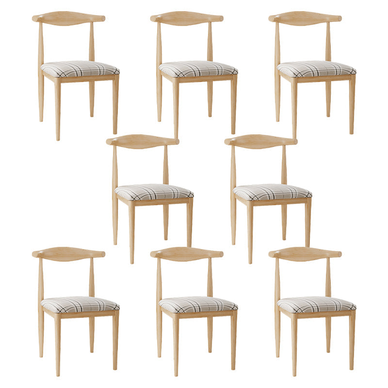 Scandinavian Side Chair Open Back Metal Upholstered Dining Room Chair for Home White 8 Piece Set Natural Wood Clearhalo ' kitchen&dining_furn' 'Dining Chairs' 'Dining Tables & Seating' 'dining_chair' 'furn' 'furn_dining_chair' 'Furniture' 'furniture_dining_chair' 'Kitchen & Dining Furniture' 'kitchen' 3671679