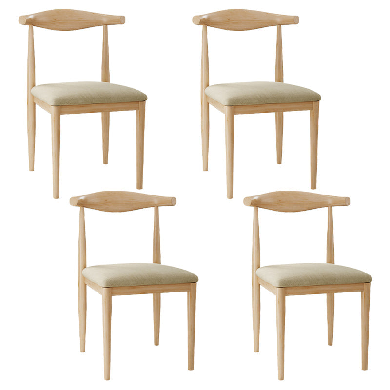 Scandinavian Side Chair Open Back Metal Upholstered Dining Room Chair for Home Beige 4 Piece Set Natural Wood Clearhalo ' kitchen&dining_furn' 'Dining Chairs' 'Dining Tables & Seating' 'dining_chair' 'furn' 'furn_dining_chair' 'Furniture' 'furniture_dining_chair' 'Kitchen & Dining Furniture' 'kitchen' 3671680