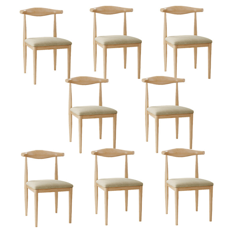 Scandinavian Side Chair Open Back Metal Upholstered Dining Room Chair for Home Beige 8 Piece Set Natural Wood Clearhalo ' kitchen&dining_furn' 'Dining Chairs' 'Dining Tables & Seating' 'dining_chair' 'furn' 'furn_dining_chair' 'Furniture' 'furniture_dining_chair' 'Kitchen & Dining Furniture' 'kitchen' 3671682