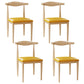 Scandinavian Side Chair Open Back Metal Upholstered Dining Room Chair for Home Yellow 4 Piece Set Natural Wood Clearhalo ' kitchen&dining_furn' 'Dining Chairs' 'Dining Tables & Seating' 'dining_chair' 'furn' 'furn_dining_chair' 'Furniture' 'furniture_dining_chair' 'Kitchen & Dining Furniture' 'kitchen' 3671685