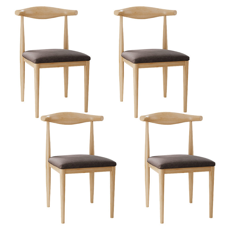 Scandinavian Side Chair Open Back Metal Upholstered Dining Room Chair for Home Brown 4 Piece Set Natural Wood Clearhalo ' kitchen&dining_furn' 'Dining Chairs' 'Dining Tables & Seating' 'dining_chair' 'furn' 'furn_dining_chair' 'Furniture' 'furniture_dining_chair' 'Kitchen & Dining Furniture' 'kitchen' 3671688