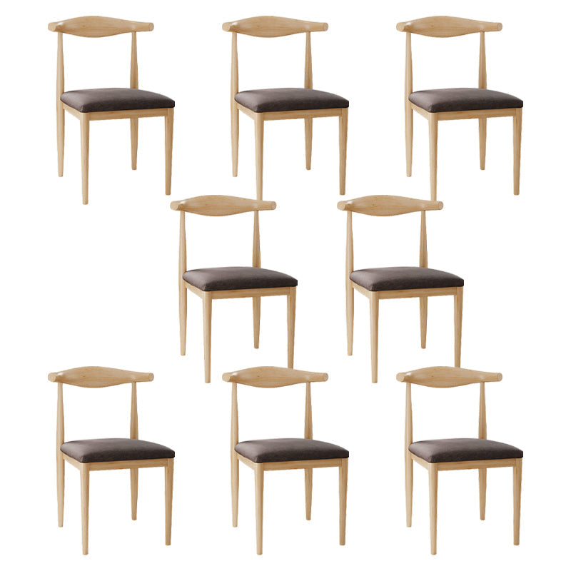 Scandinavian Side Chair Open Back Metal Upholstered Dining Room Chair for Home Brown 8 Piece Set Natural Wood Clearhalo ' kitchen&dining_furn' 'Dining Chairs' 'Dining Tables & Seating' 'dining_chair' 'furn' 'furn_dining_chair' 'Furniture' 'furniture_dining_chair' 'Kitchen & Dining Furniture' 'kitchen' 3671689