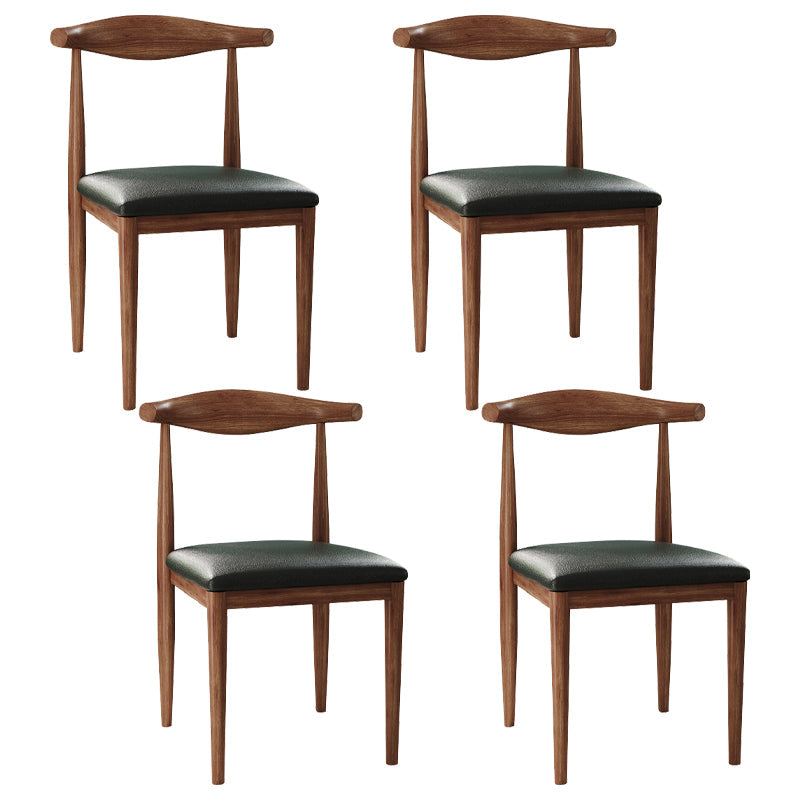 Scandinavian Side Chair Open Back Metal Upholstered Dining Room Chair for Home Black 4 Piece Set Walnut Clearhalo ' kitchen&dining_furn' 'Dining Chairs' 'Dining Tables & Seating' 'dining_chair' 'furn' 'furn_dining_chair' 'Furniture' 'furniture_dining_chair' 'Kitchen & Dining Furniture' 'kitchen' 3671690