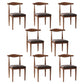 Scandinavian Side Chair Open Back Metal Upholstered Dining Room Chair for Home Brown 8 Piece Set Walnut Clearhalo ' kitchen&dining_furn' 'Dining Chairs' 'Dining Tables & Seating' 'dining_chair' 'furn' 'furn_dining_chair' 'Furniture' 'furniture_dining_chair' 'Kitchen & Dining Furniture' 'kitchen' 3671693