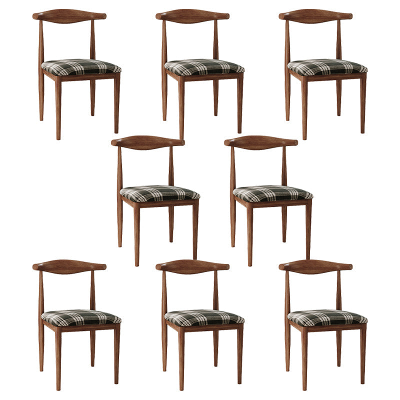 Scandinavian Side Chair Open Back Metal Upholstered Dining Room Chair for Home Black White 8 Piece Set Walnut Clearhalo ' kitchen&dining_furn' 'Dining Chairs' 'Dining Tables & Seating' 'dining_chair' 'furn' 'furn_dining_chair' 'Furniture' 'furniture_dining_chair' 'Kitchen & Dining Furniture' 'kitchen' 3671695
