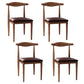 Scandinavian Side Chair Open Back Metal Upholstered Dining Room Chair for Home Dark Brown 4 Piece Set Walnut Clearhalo ' kitchen&dining_furn' 'Dining Chairs' 'Dining Tables & Seating' 'dining_chair' 'furn' 'furn_dining_chair' 'Furniture' 'furniture_dining_chair' 'Kitchen & Dining Furniture' 'kitchen' 3671696