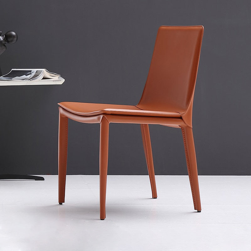 Glam Style Metal Dining Side Chairs Solid Back Armless Chair for Kitchen Clearhalo ' kitchen&dining_furn' 'Dining Chairs' 'Dining Tables & Seating' 'dining_chair' 'furn' 'furn_dining_chair' 'Furniture' 'furniture_dining_chair' 'Kitchen & Dining Furniture' 'kitchen' 3671698
