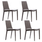 Glam Style Metal Dining Side Chairs Solid Back Armless Chair for Kitchen Dark Gray-Black 4 Piece Set Clearhalo ' kitchen&dining_furn' 'Dining Chairs' 'Dining Tables & Seating' 'dining_chair' 'furn' 'furn_dining_chair' 'Furniture' 'furniture_dining_chair' 'Kitchen & Dining Furniture' 'kitchen' 3671700