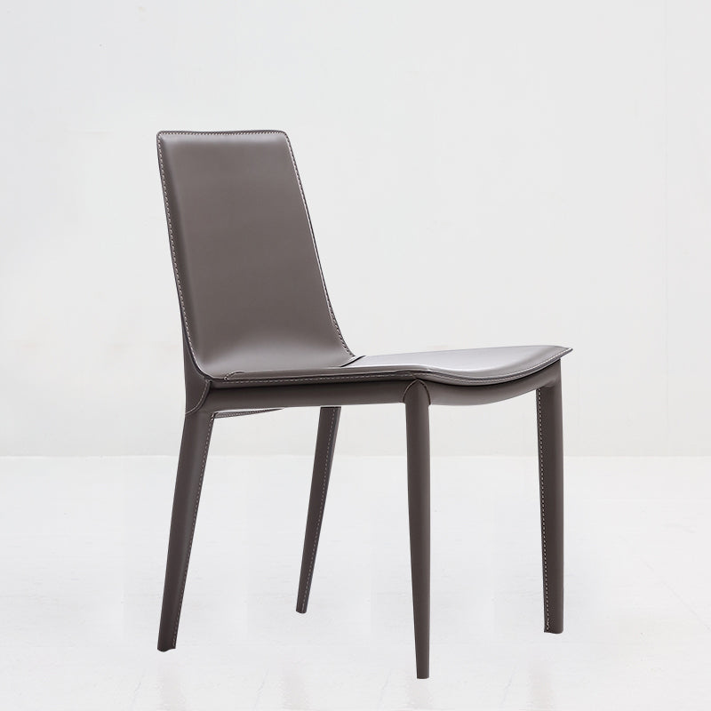 Glam Style Metal Dining Side Chairs Solid Back Armless Chair for Kitchen Clearhalo ' kitchen&dining_furn' 'Dining Chairs' 'Dining Tables & Seating' 'dining_chair' 'furn' 'furn_dining_chair' 'Furniture' 'furniture_dining_chair' 'Kitchen & Dining Furniture' 'kitchen' 3671703