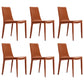 Glam Style Metal Dining Side Chairs Solid Back Armless Chair for Kitchen Orange 6 Piece Set Clearhalo ' kitchen&dining_furn' 'Dining Chairs' 'Dining Tables & Seating' 'dining_chair' 'furn' 'furn_dining_chair' 'Furniture' 'furniture_dining_chair' 'Kitchen & Dining Furniture' 'kitchen' 3671708