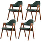 Glam Style Wood Dining Side Chair Faux Leather Open Back Arm Chairs for Home Use Blackish Green 4 Piece Set Clearhalo ' kitchen&dining_furn' 'Dining Chairs' 'Dining Tables & Seating' 'dining_chair' 'furn' 'furn_dining_chair' 'Furniture' 'furniture_dining_chair' 'Kitchen & Dining Furniture' 'kitchen' 3671719