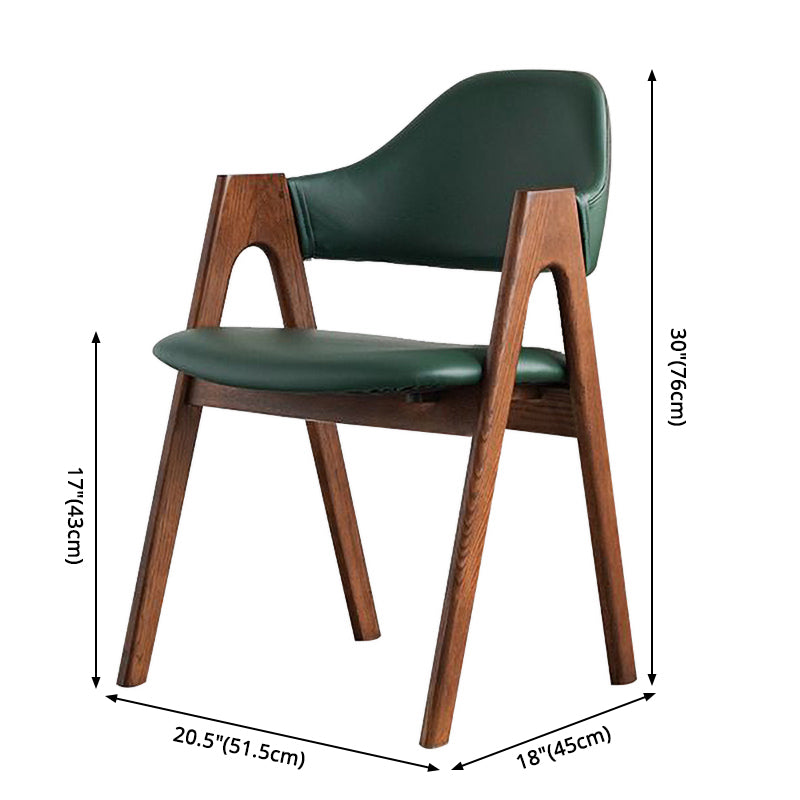 Glam Style Wood Dining Side Chair Faux Leather Open Back Arm Chairs for Home Use Clearhalo ' kitchen&dining_furn' 'Dining Chairs' 'Dining Tables & Seating' 'dining_chair' 'furn' 'furn_dining_chair' 'Furniture' 'furniture_dining_chair' 'Kitchen & Dining Furniture' 'kitchen' 3671724