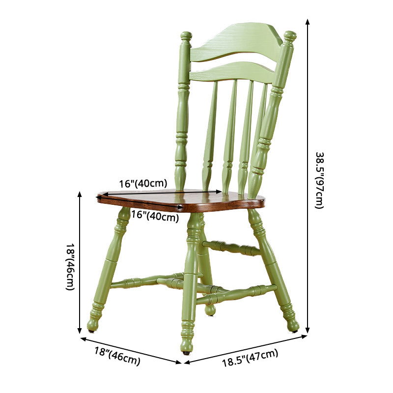 Country Solid Wood Square Dining Chair Slat Back Dining Side Armless Chair Clearhalo ' kitchen&dining_furn' 'Dining Chairs' 'Dining Tables & Seating' 'dining_chair' 'furn' 'furn_dining_chair' 'Furniture' 'furniture_dining_chair' 'Kitchen & Dining Furniture' 'kitchen' 3671738