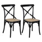Country Style Square Dining Chair Kitchen Cross Back Dining Side Chair Black 2 Piece Set Clearhalo ' kitchen&dining_furn' 'Dining Chairs' 'Dining Tables & Seating' 'dining_chair' 'furn' 'furn_dining_chair' 'Furniture' 'furniture_dining_chair' 'Kitchen & Dining Furniture' 'kitchen' 3671740