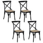 Country Style Square Dining Chair Kitchen Cross Back Dining Side Chair Black 4 Piece Set Clearhalo ' kitchen&dining_furn' 'Dining Chairs' 'Dining Tables & Seating' 'dining_chair' 'furn' 'furn_dining_chair' 'Furniture' 'furniture_dining_chair' 'Kitchen & Dining Furniture' 'kitchen' 3671741